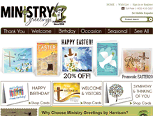 Tablet Screenshot of ministrygreetings.com